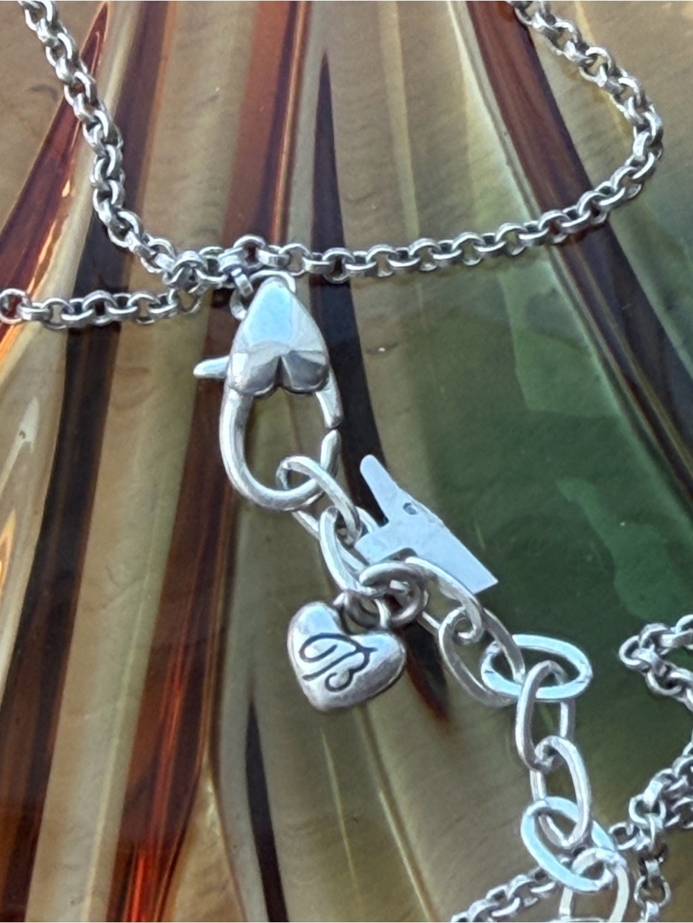 Brighton Amore Shades Sky White Heart Pendant Necklace with Starburst Detail - Picture 4 of 5